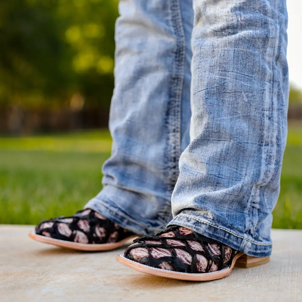 Orix Jumbo Pirarucu Leather Boots - Square Toe