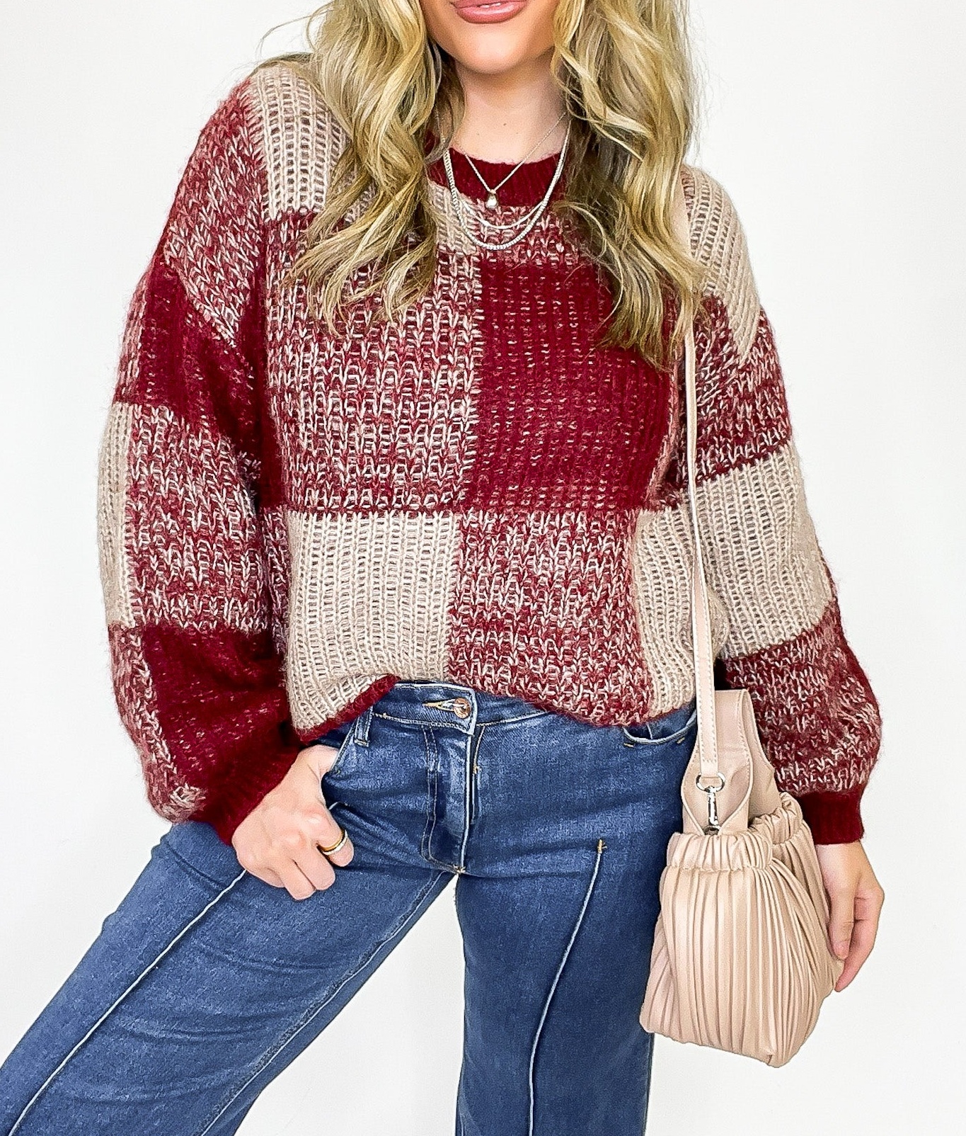 Cozy Grove Plaid Knit Sweater