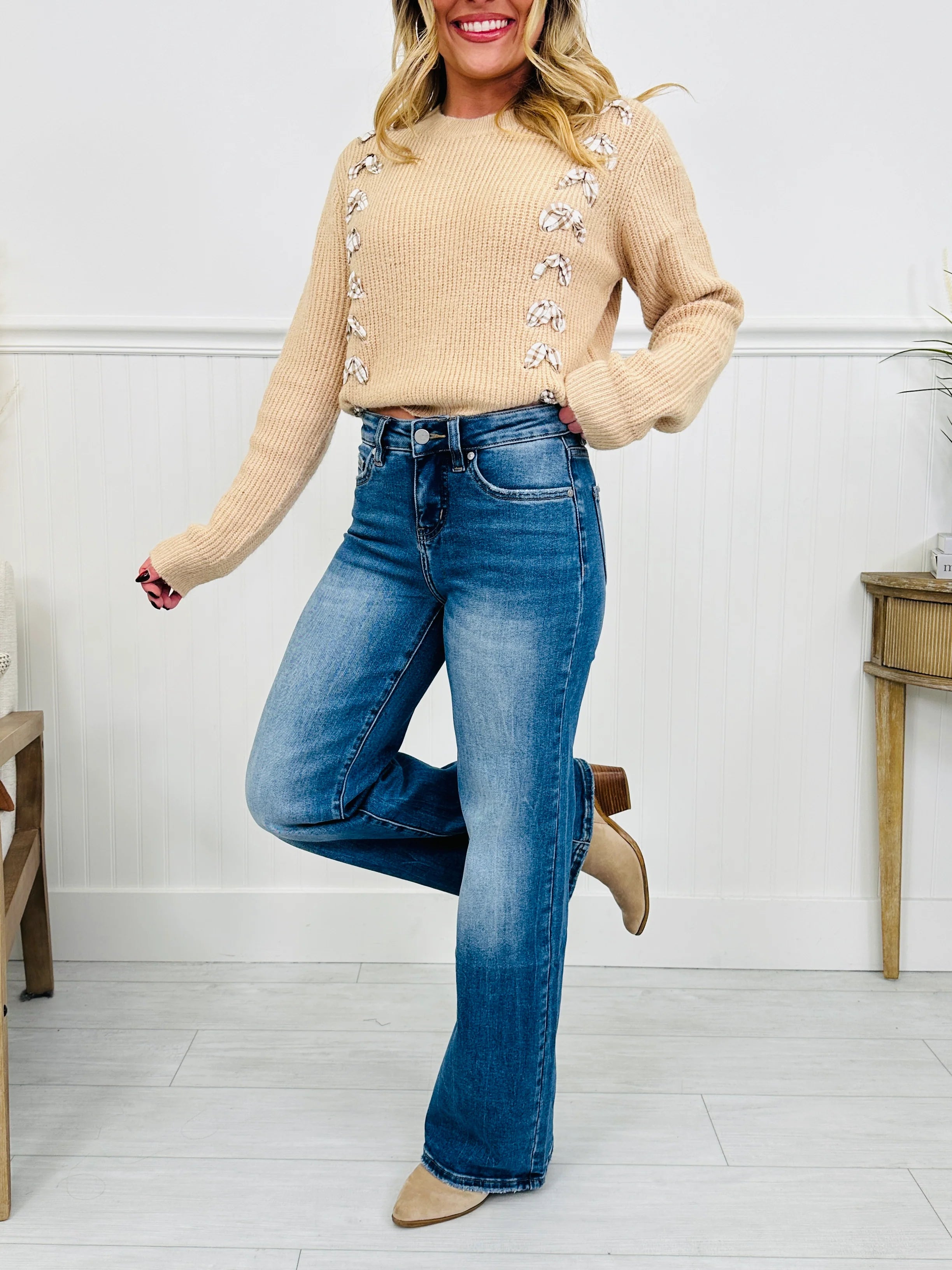 Just Four You Tummy Control Wide Leg Jeans in Four Inseams