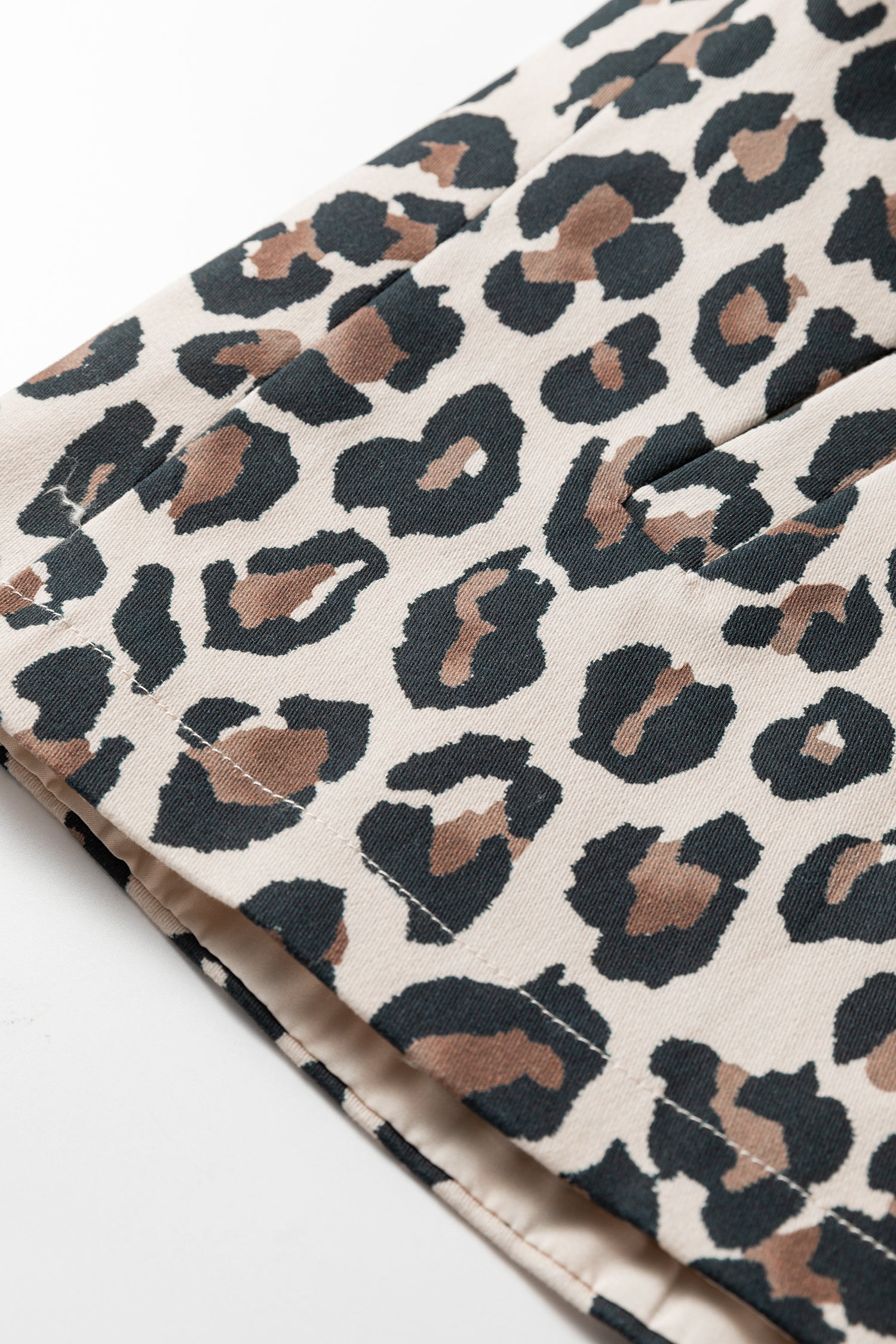 Brown Leopard Open Front Jacket Vest