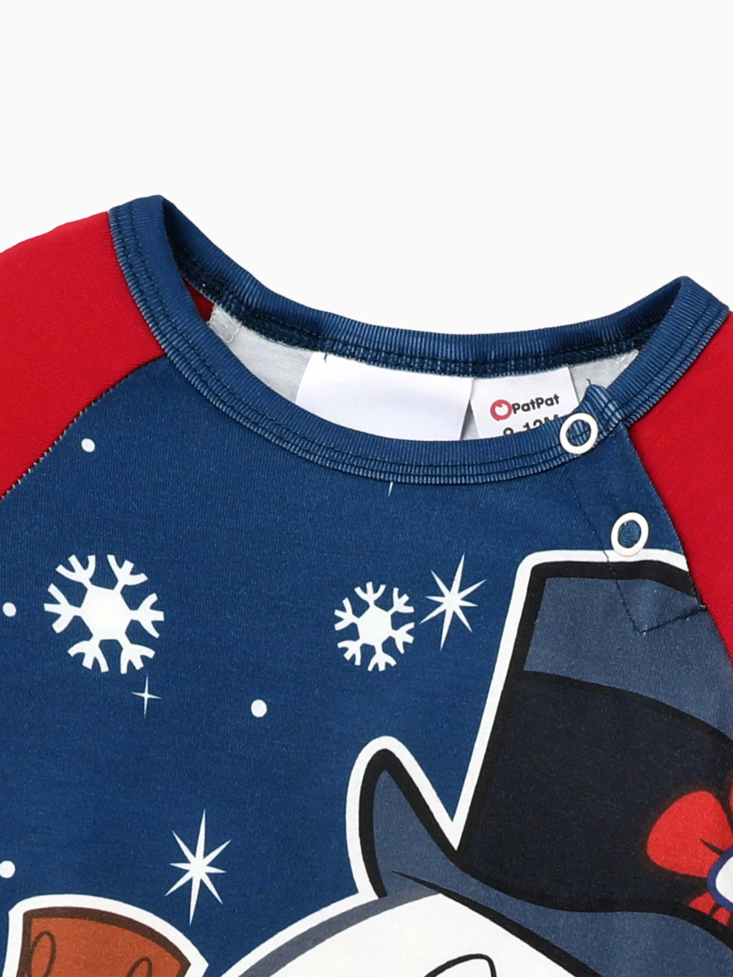 Frosty The Snowman Christmas Family Matching Color-block Pajamas Sets with Christmas Socks