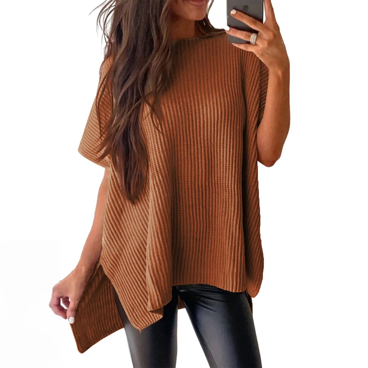 2026 Spring/Summer Oversized Cozy Ribbed Knit Top