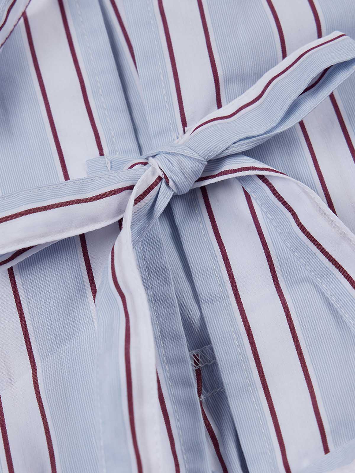 ASOBIO Bow Tie Front Peplum Shirt