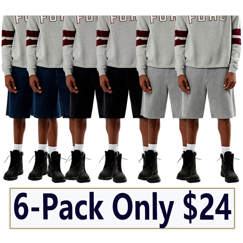 Men's Black Baggy Denim Shorts