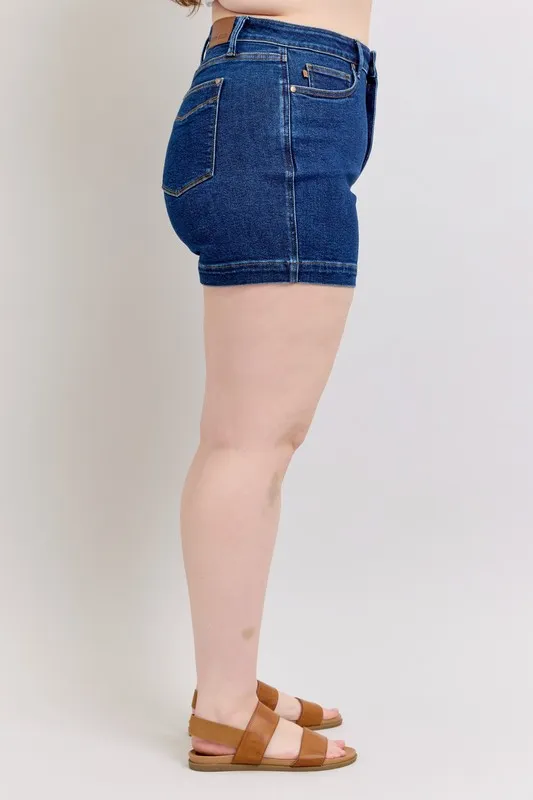 High Waist Tummy Control Denim Shorts