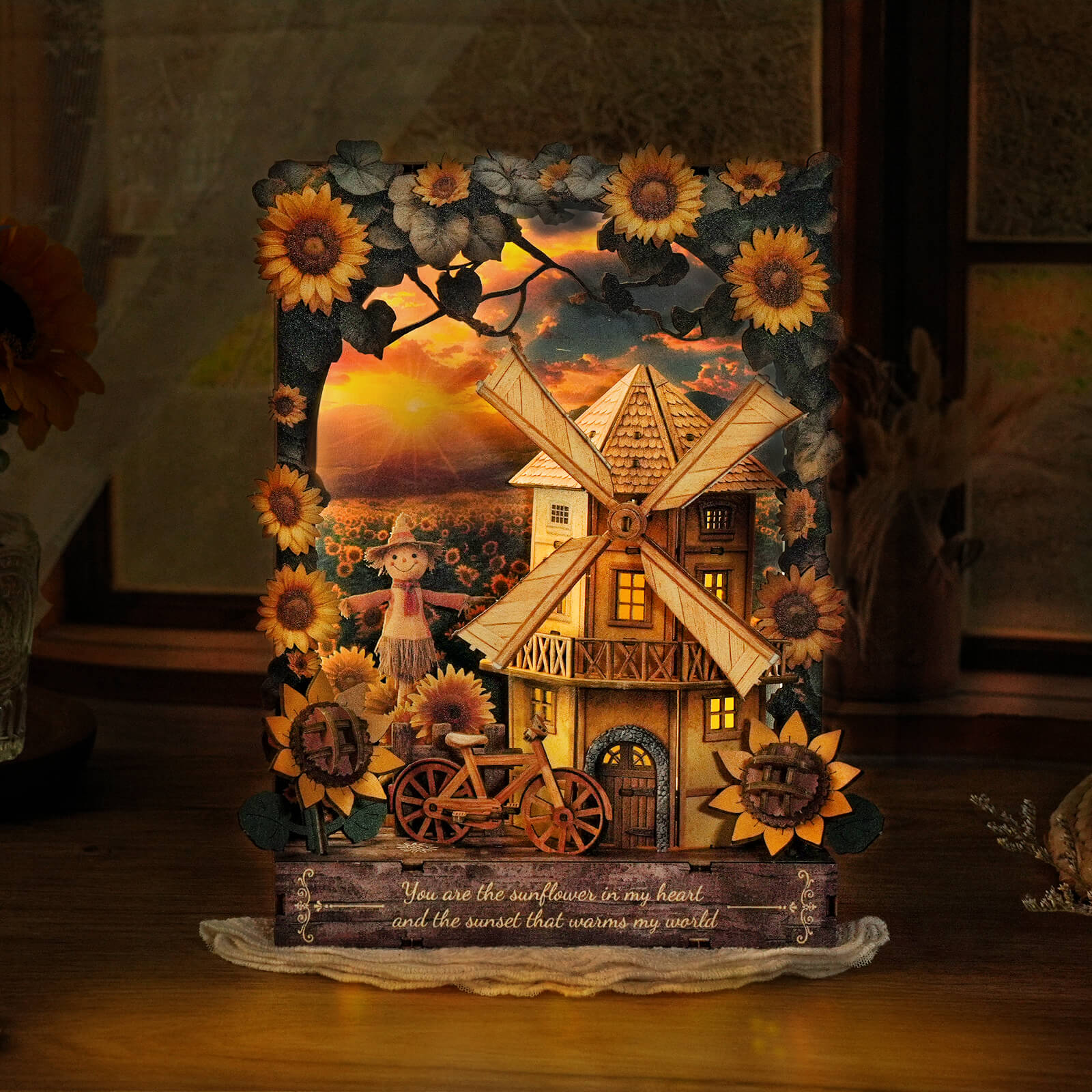 Sunlit Fieldscape â€“ DIY Wooden Painting, 3D Puzzle Craft Kit