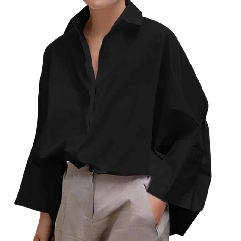 Women's Lapel Shirt And Crepe Trouser