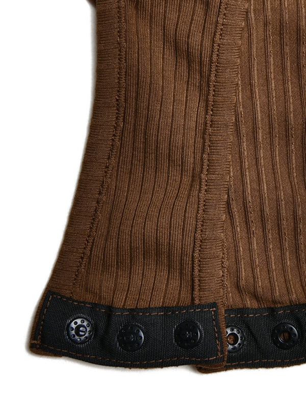 Square Neck Backless Long Sleeve Bodysuit