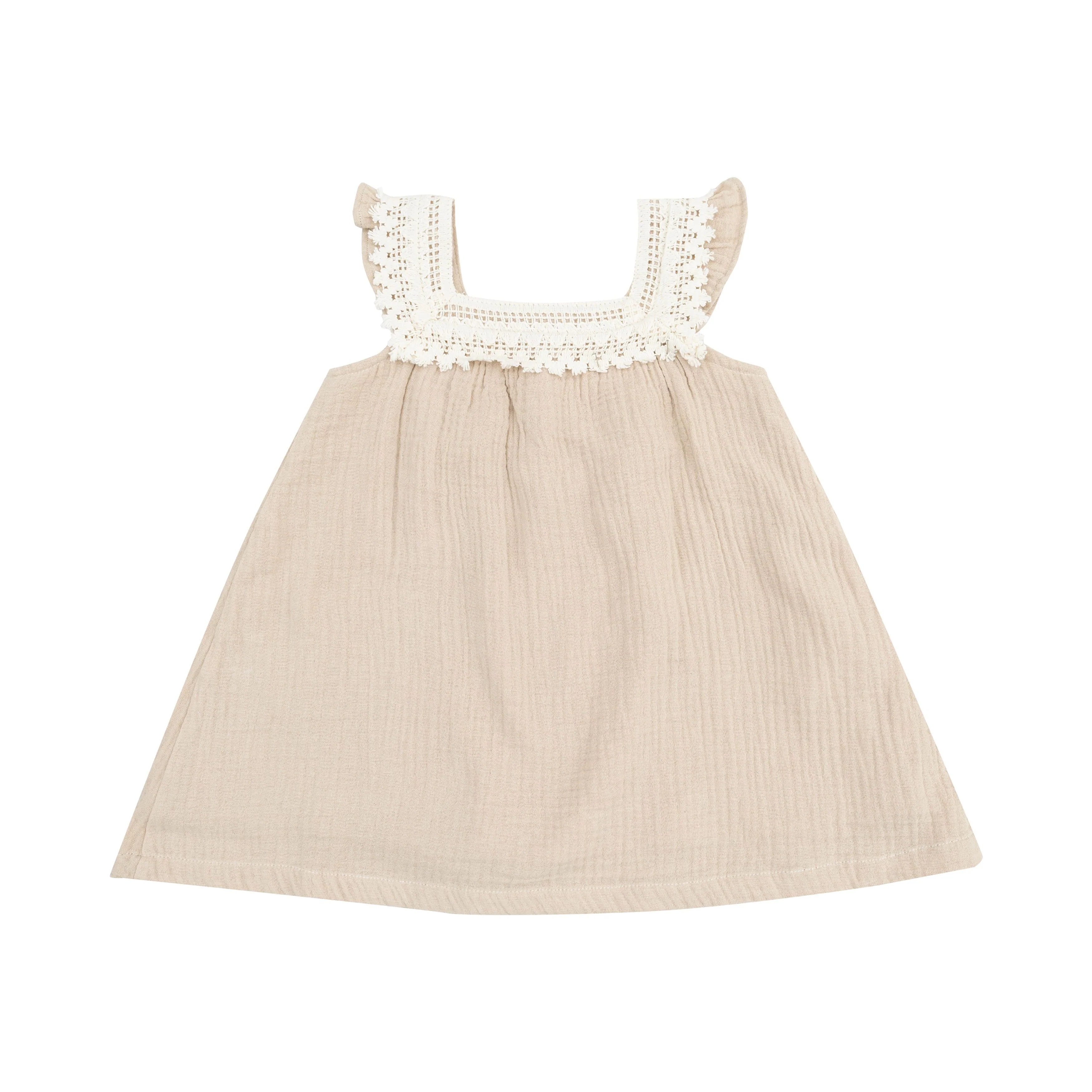 Solid Muslin Oxford Tan Sundress