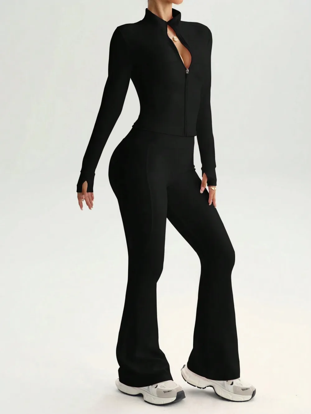 Women's Street Style 2-Piece Bodycon Activewear Set