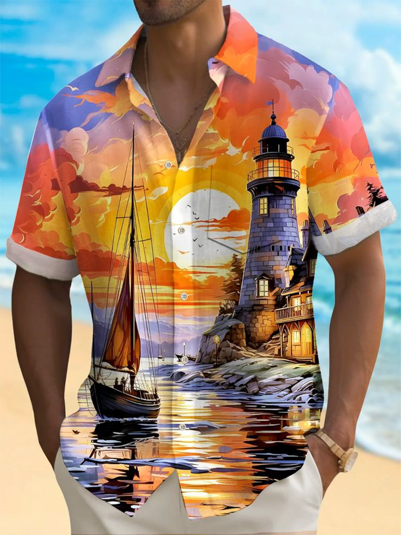 Men's Vacation Short Sleeve Printed Shirts Tops