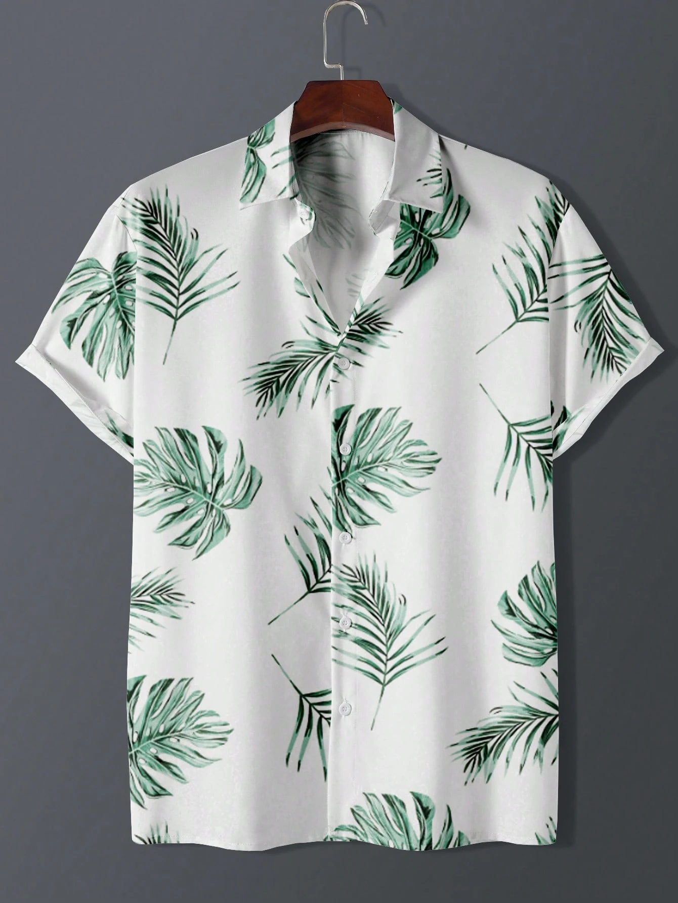 Men'S Beach Vacation Tropical Print Short Sleeve Shirt