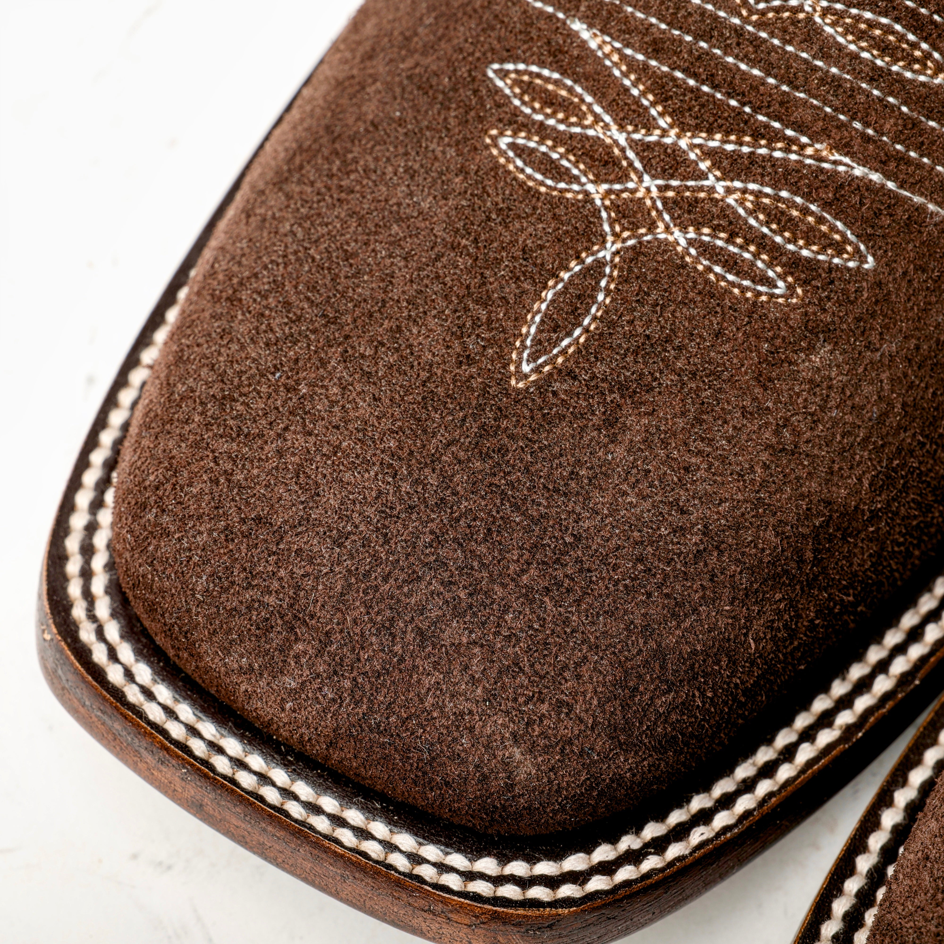 Chocolate Brown Rough-Out Boots - Square Toe