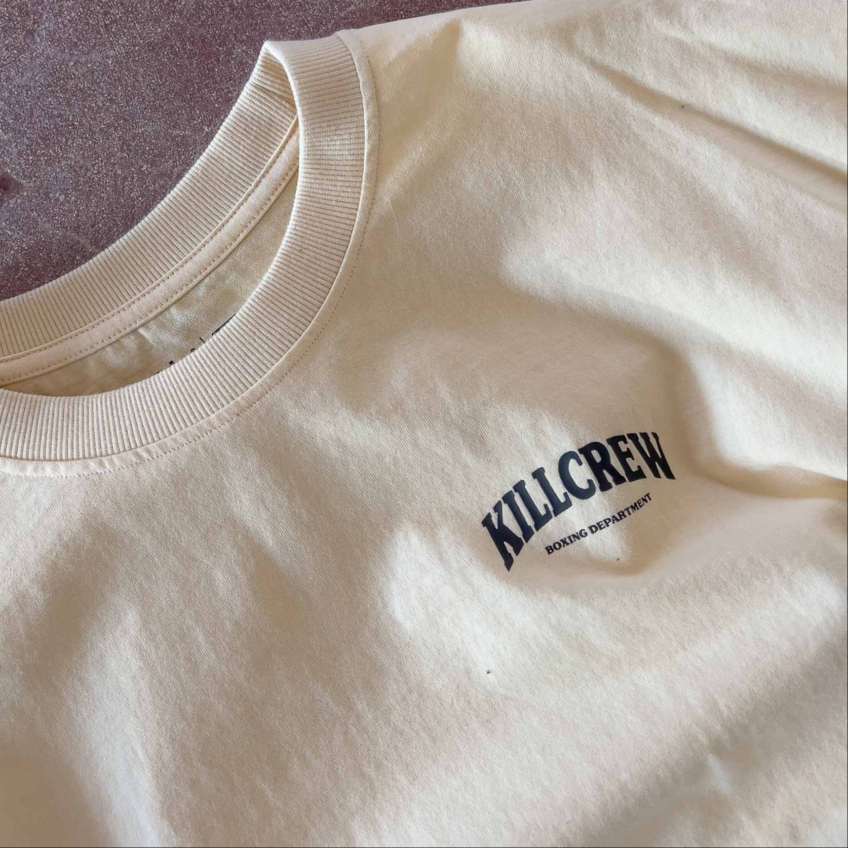 RELAXED FIT BOXING DEPARTMENT T-SHIRT - CREAM / BLACK