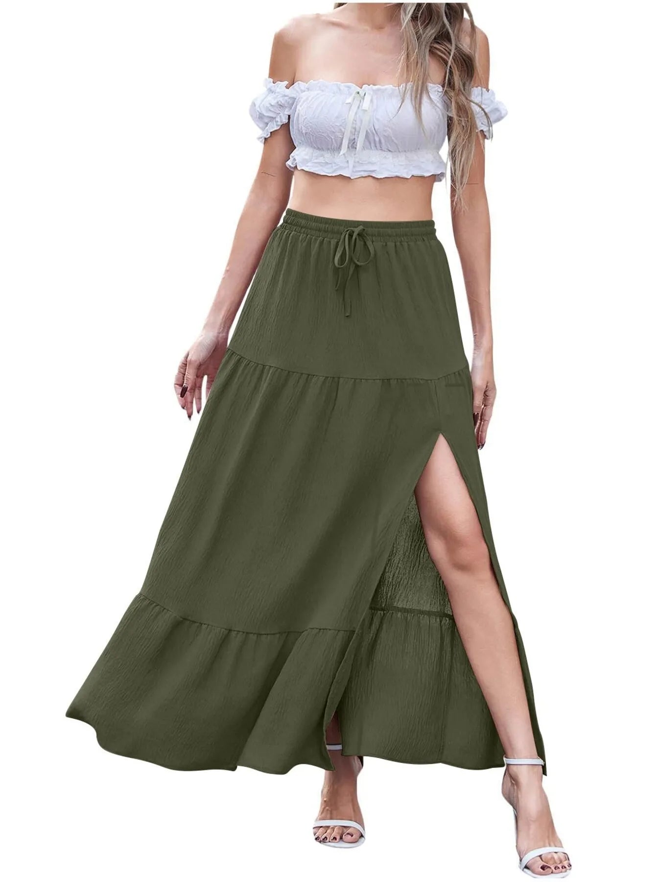 Full Size Slit Maxi Skirt Plus Size