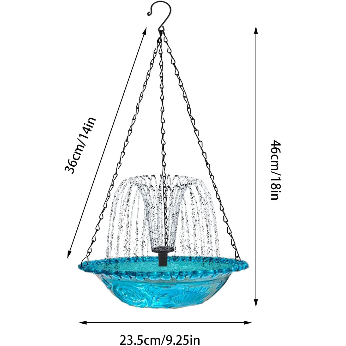 Garden Floating Fountain Hanging Bird Bath Bowl