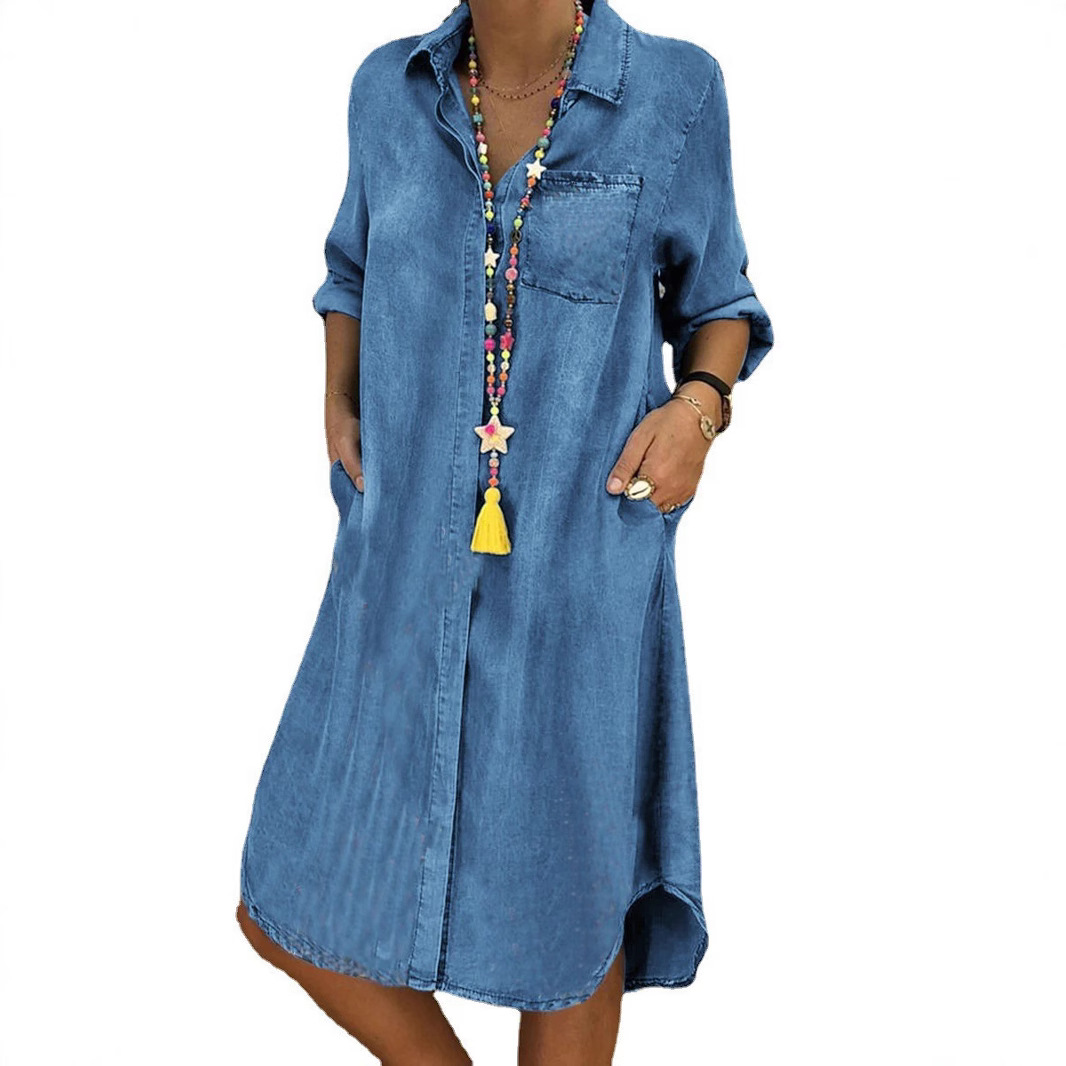Ladies' Lapel Loose Casual Dress