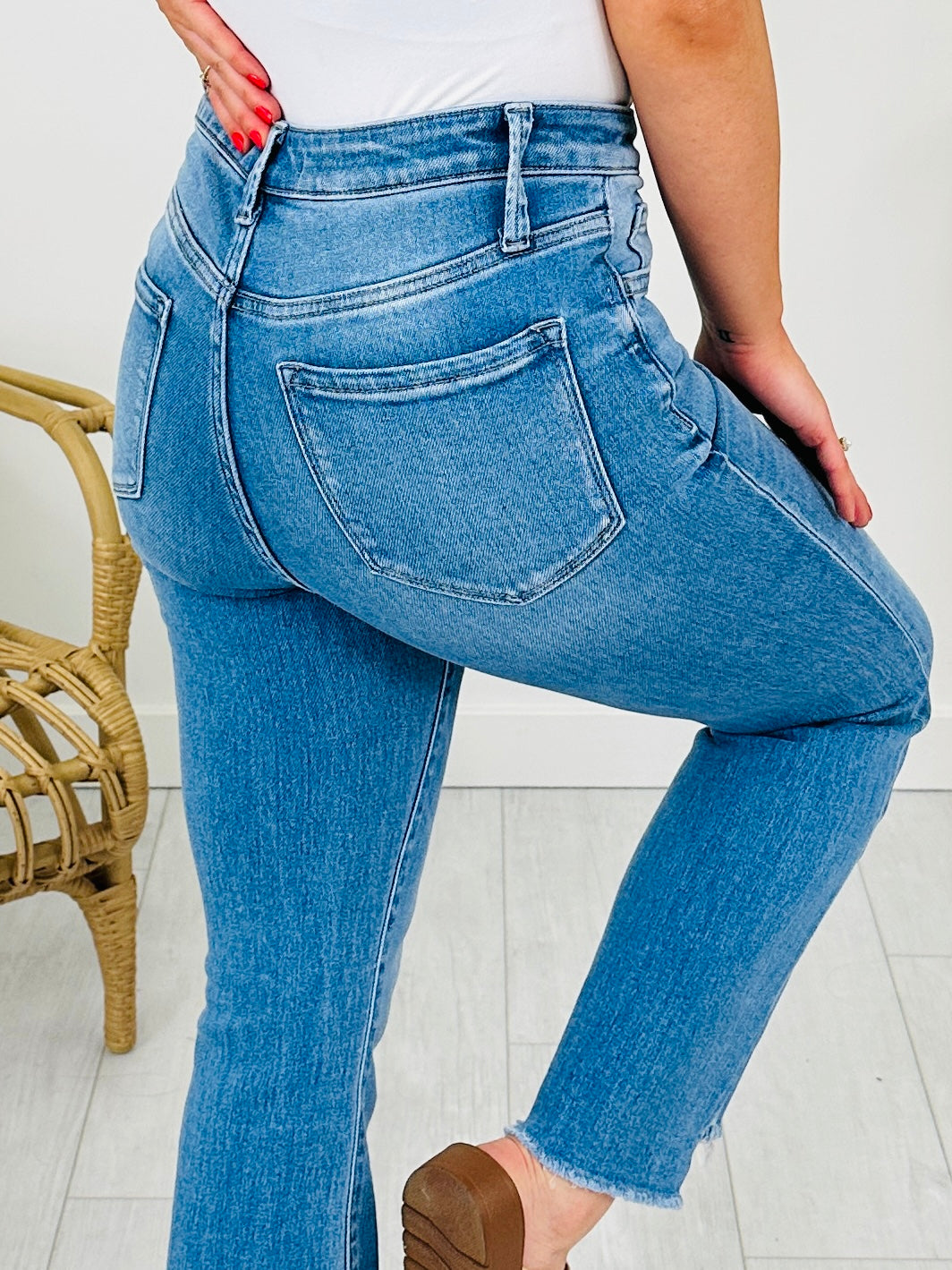 Severely Soft Tummy Control Cropped Kick Flare Jeans