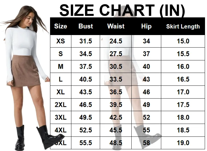High Waisted Invisible Zipper A-line Corduroy Casual Skirt