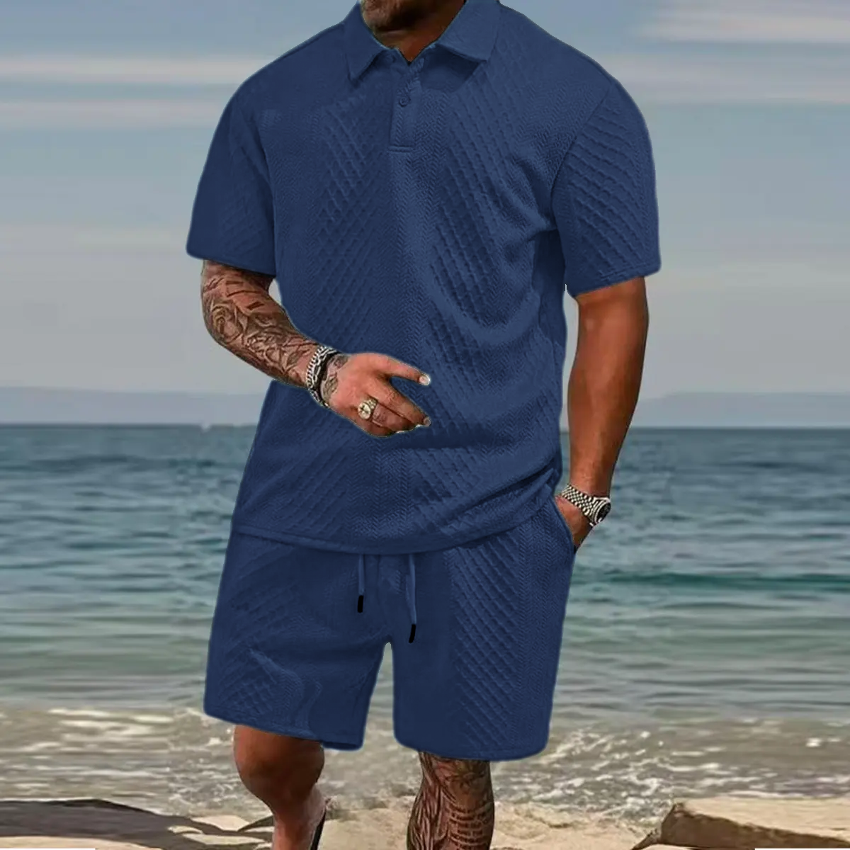 Men’s Relaxed Summer Polo & Shorts Set