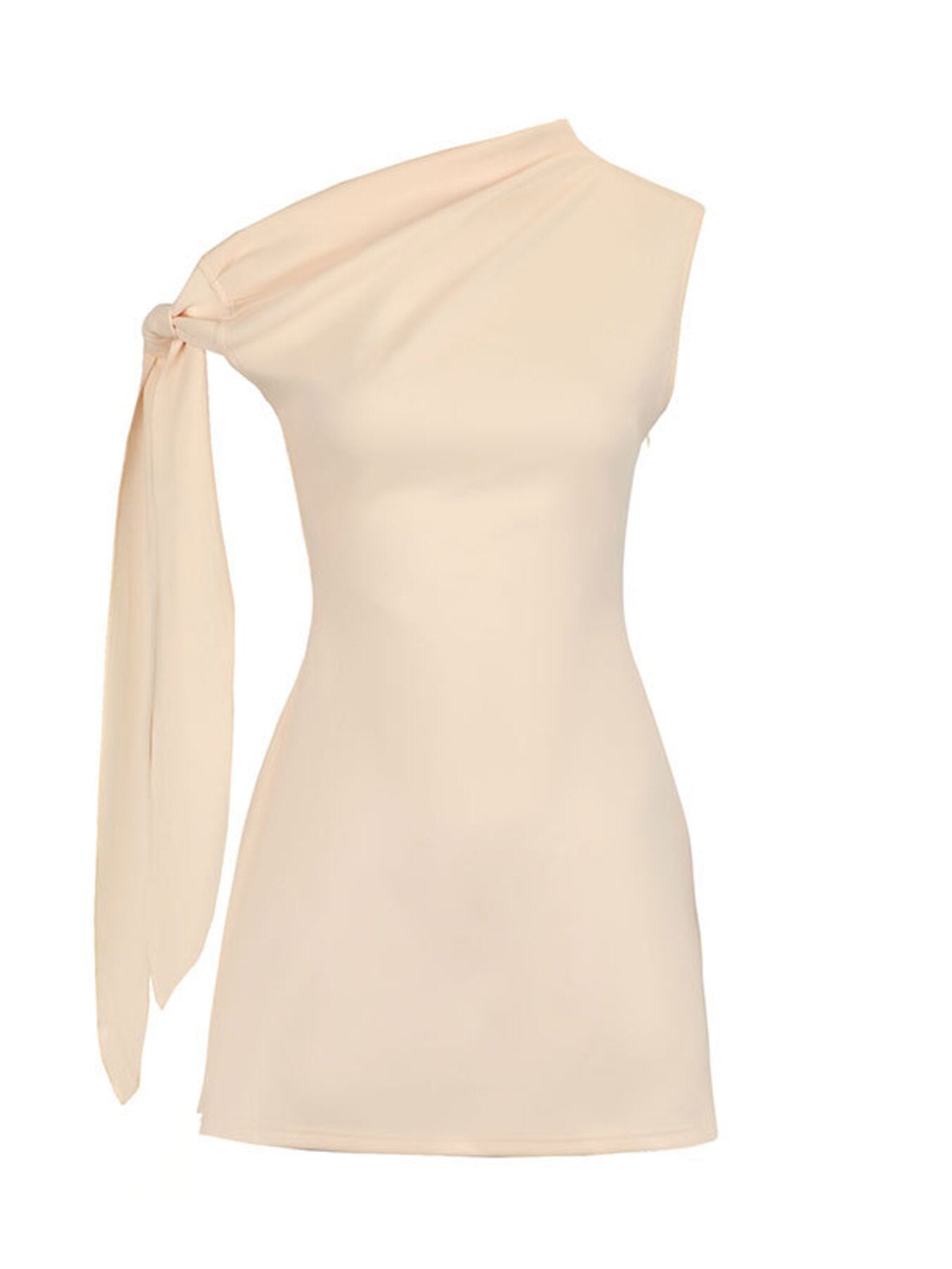 One-Shoulder Bowknot Mini Dress