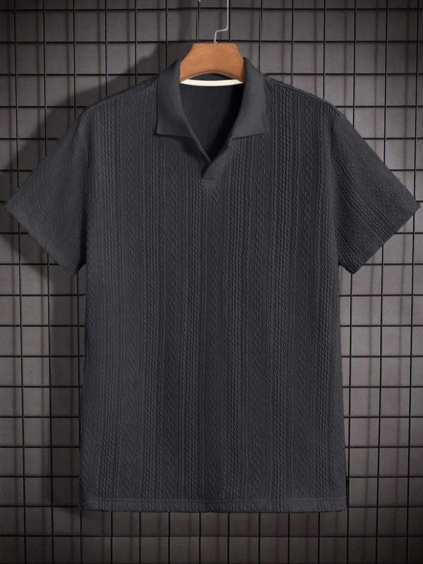 Men's Jacquard Knit Polo Shirt
