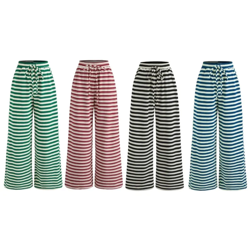 Mid Rise Striped Knotted Wide Leg Trousers (Just $3 Each!)