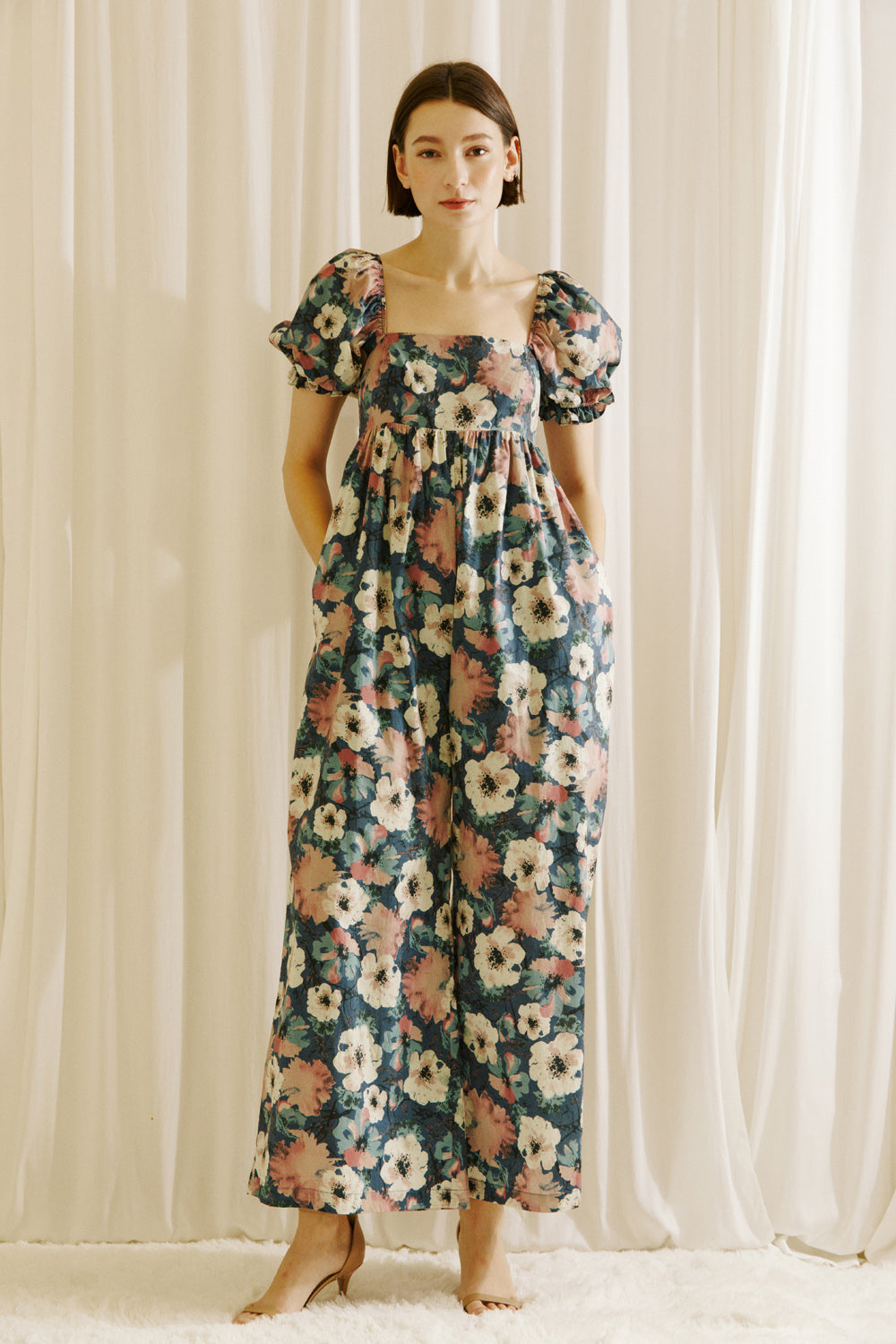 Adrianna Blue Floral Jumpsuit