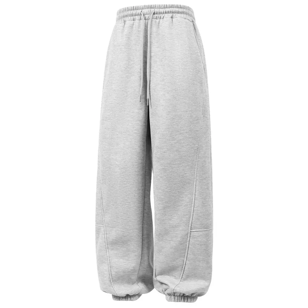 Drawstring Waist Winter Warm Straight Wide-Leg Loose Fit Jogger Pants with Pockets SpringStatements Pink Wide Leg Sweatpants