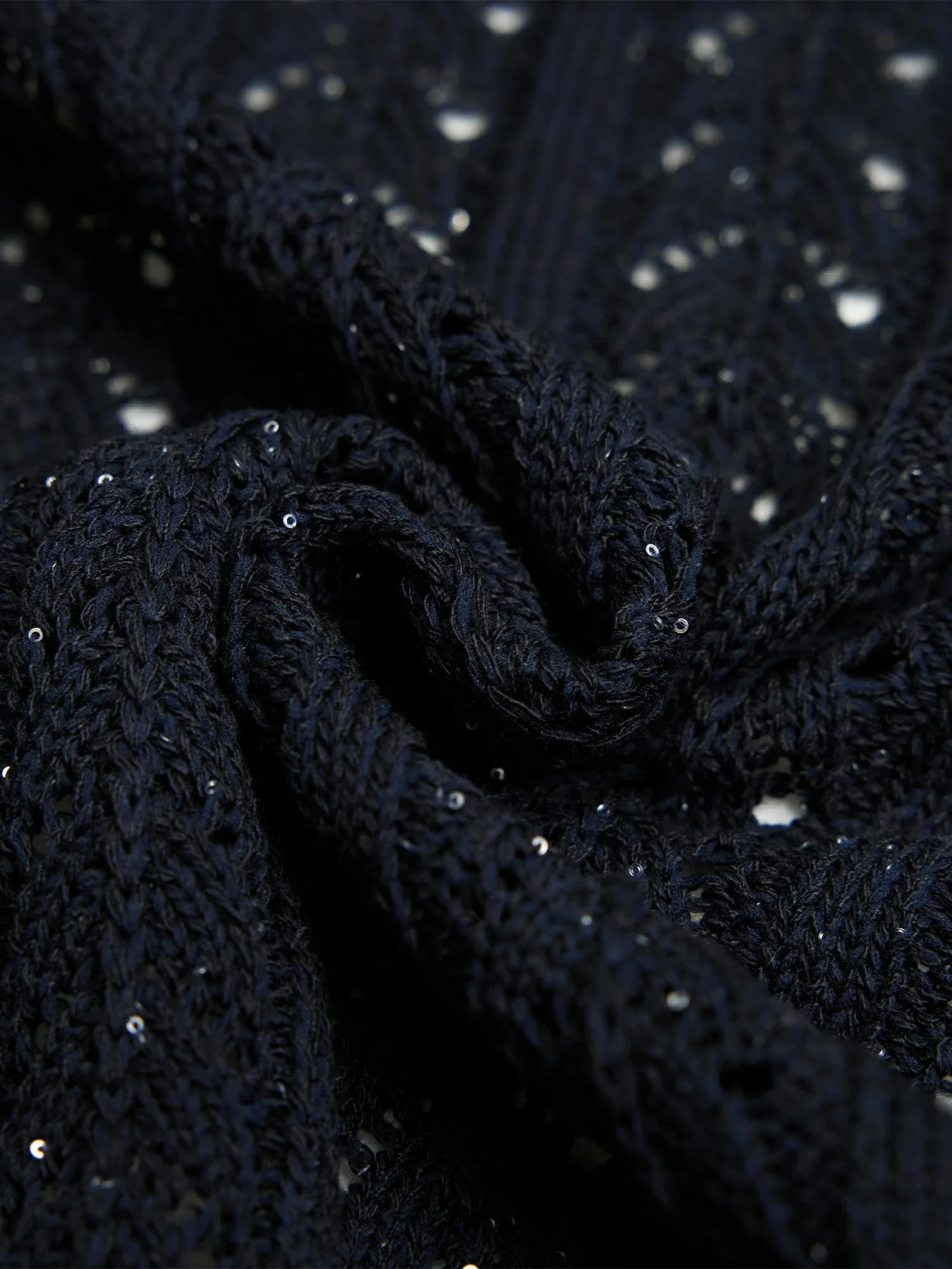 Lyocell Round Neck Sleeveless Sequined Dress