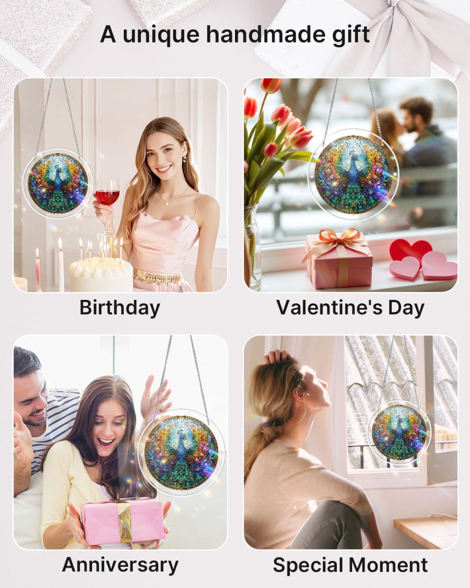 Acrylic Jigsaw Puzzle Suncatcher - Peacock of Radiance