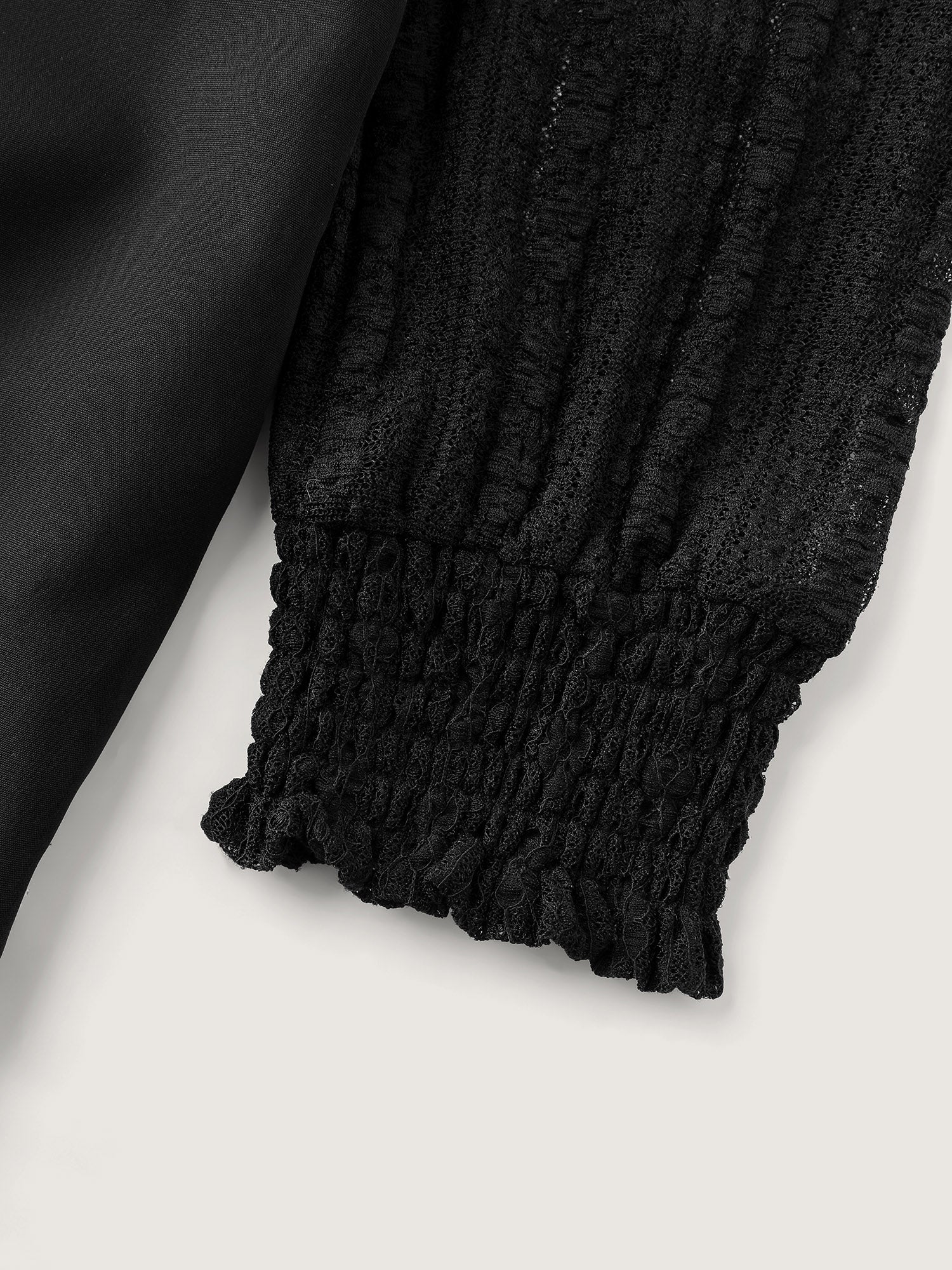 Geometric Lace Trim Sheer Wide-Leg Jumpsuit