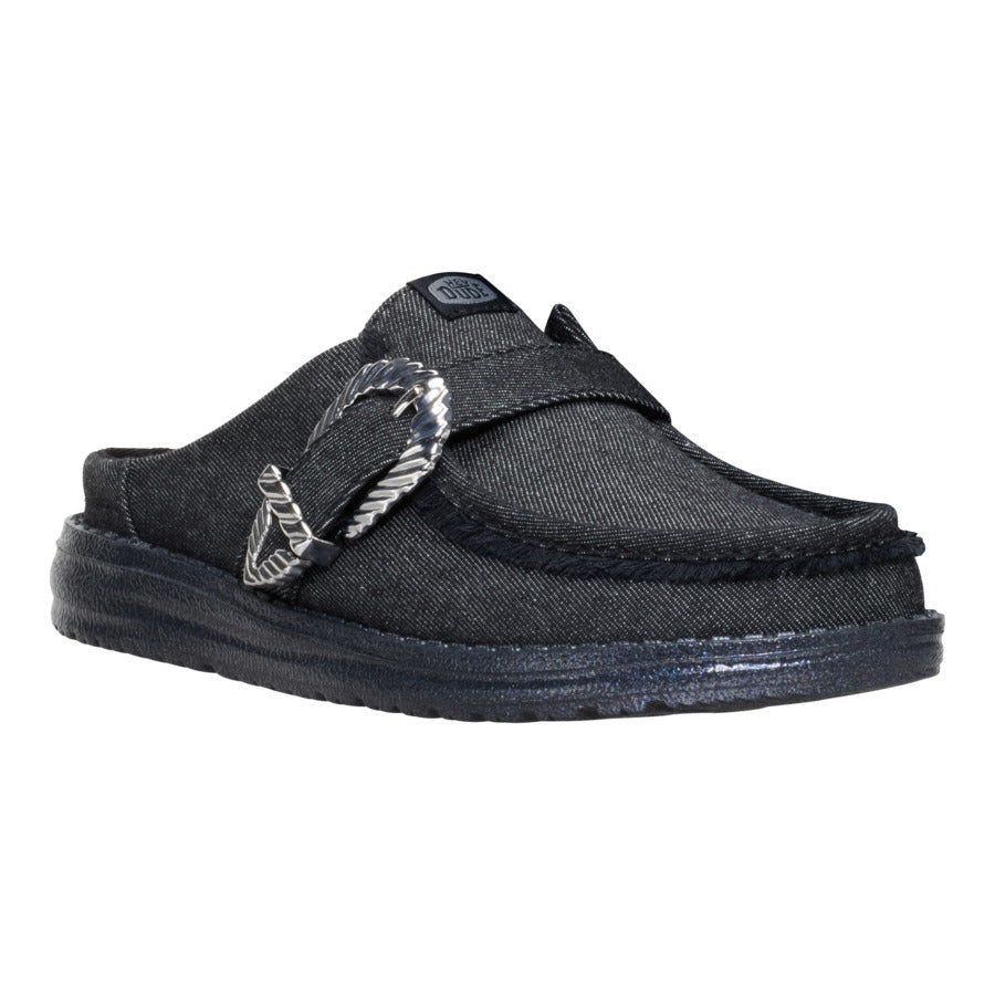 Wendy Slip Buckle Denim - Black/Black