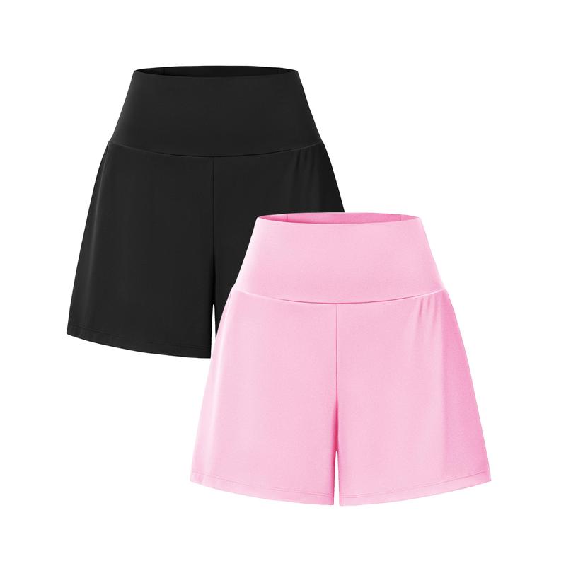 Women‘s High-Waisted  Yoga Shorts with Back & Side Pockets (can freely match 12-pack colors)