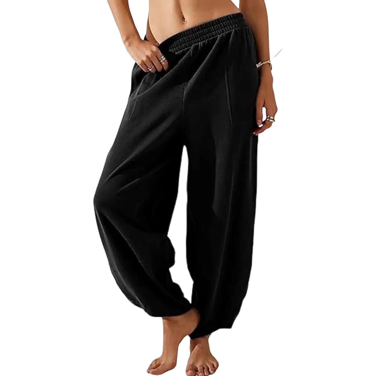 Elasticated Harem Palazzo Pants