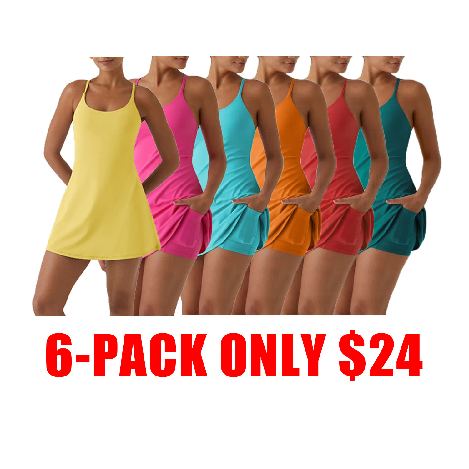 Plush Backless 2-in-1 Flare Active Dress -Plus Size Workout Edition