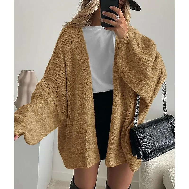 Women's Oversized Camel Cardigan