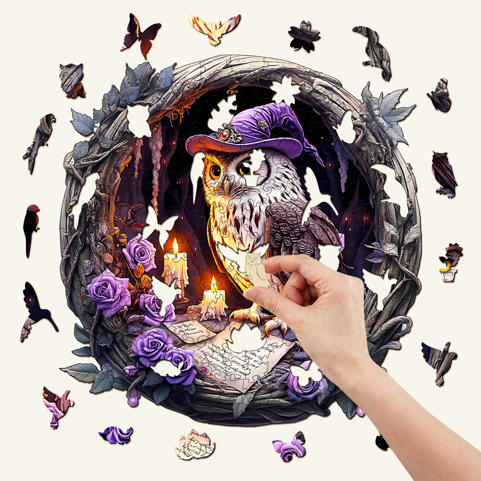3D Witch Owl Wooden Jigsaw Puzzle