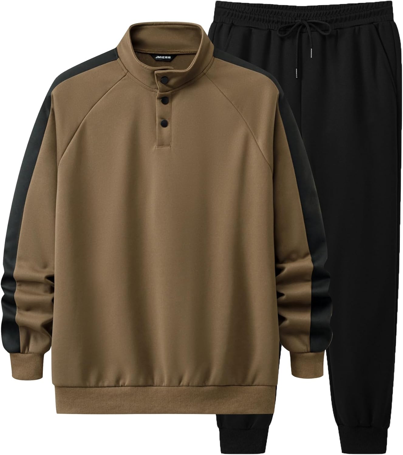 Men's 2 Piece Casual Outfits Quarter Button Lightweight Sweatshirt Tracksuit & Joggers Sweatpants Sweatsuit Set