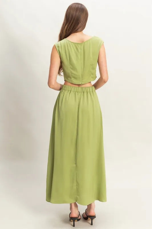 Sleeveless Top and Maxi Skirt Set