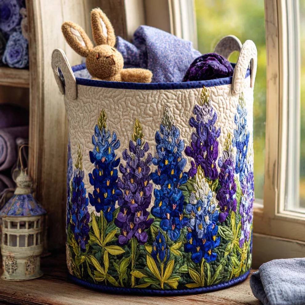 Hot Seller Scenic and Animal-Themed Quilted Laundry Baskets |  Sun  Dog  Flower  Fish  Bear