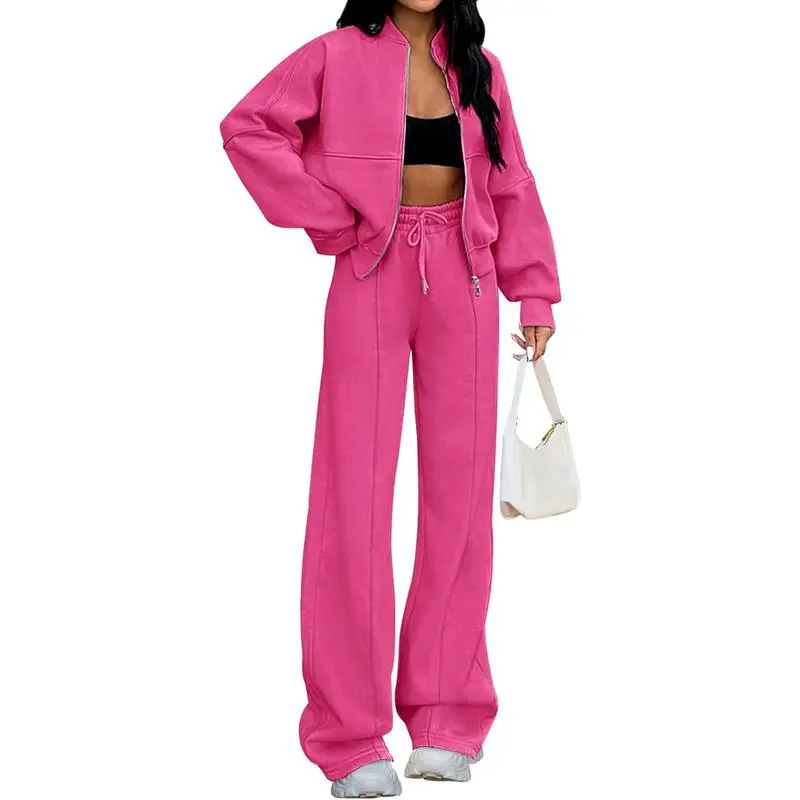 Women’s 2-Piece Set – Zip Up Jacket & Elastic Waist Pants