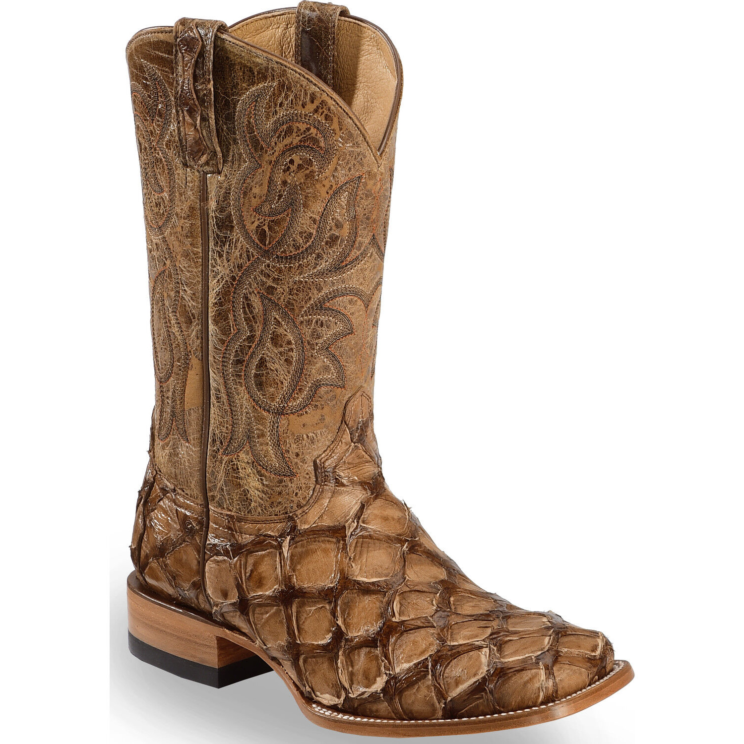 Men's Pirarucu Exotic Boots - Broad Square Toe