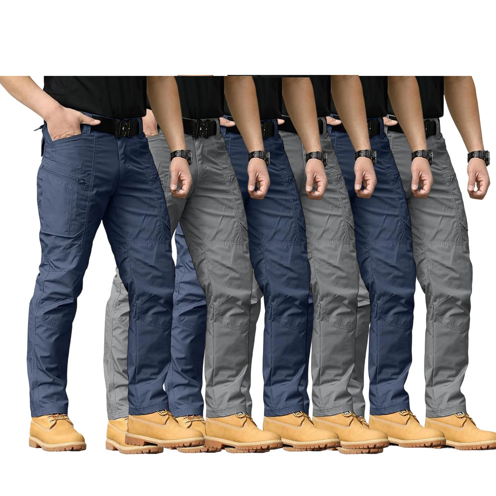 Men's Multi-Functional Tactical Work Pants, Casual Fitted Trousers, Durable Non-Stretch Fabric, Hiking & Outdoor Wear, Zipper Pocket Design, Casual Style