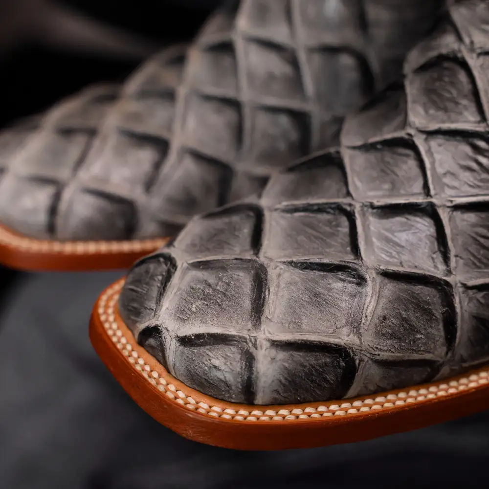 Eclipse Pirarucu Leather Boots - Square Toe