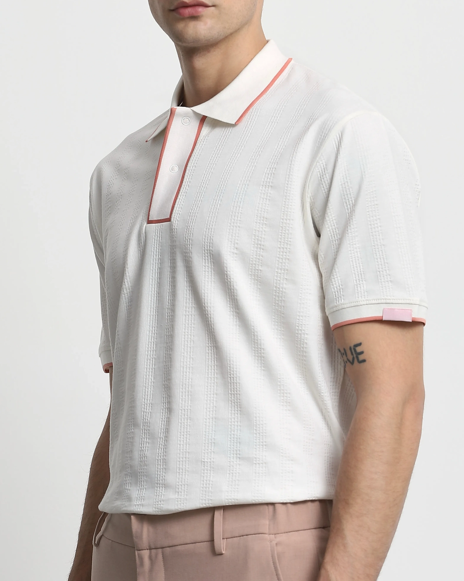 Daily Simple Soft And Comfortable White Polo Shirt