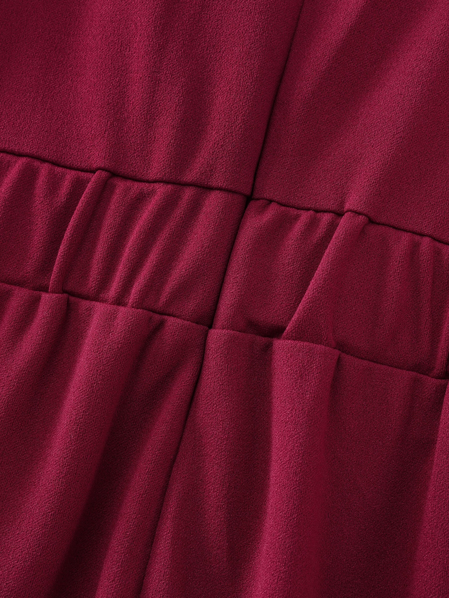 Pleated Neckline Stretchy Waist Jumpsuit