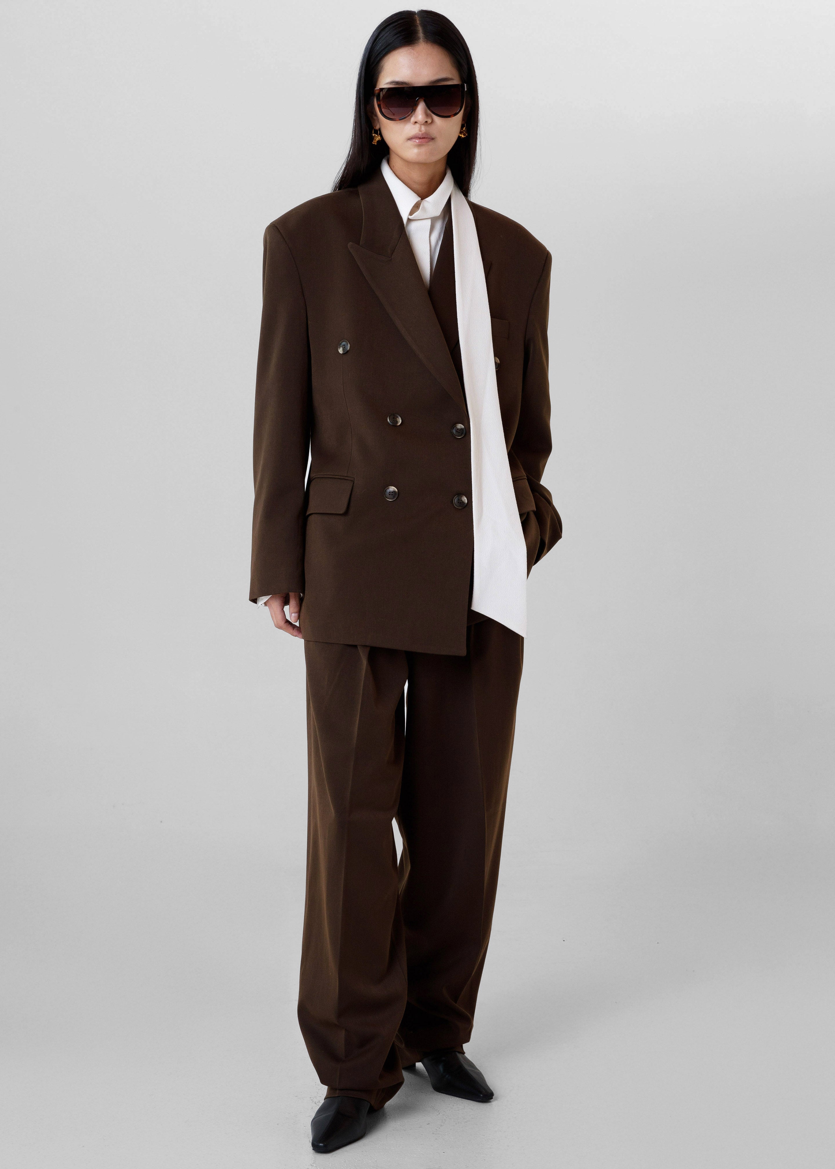 Vester Pleated Trousers - Brown