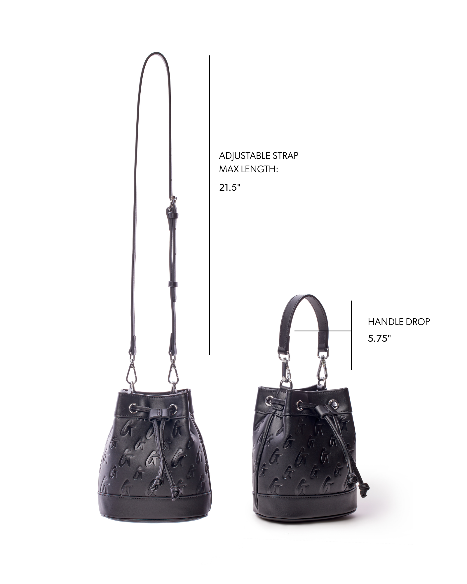 MINI MONOGRAM BUCKET BAG - BLACK