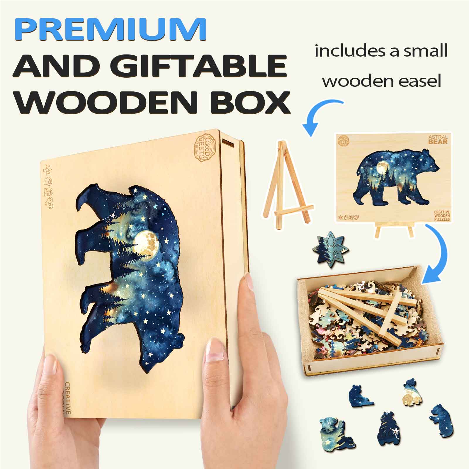 Astral Bear Wooden Jigsaw Puzzle